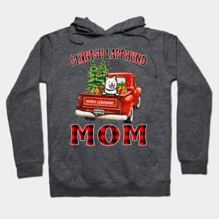 Christmas Finnish Lapphund Mom Santa Hat Truck Tree Plaid Dog Mom Christmas Hoodie